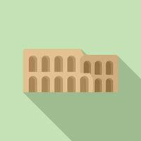 Ancient coliseum arena building representing roman architecture vector