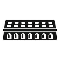 Building with columns icon, simple style vector