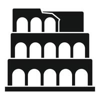 Ancient colosseum building representing roman history and architecture vector