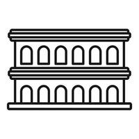 Ancient rome building with arches facade representing classical architecture vector