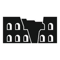 Ancient building ruins standing with broken walls icon vector