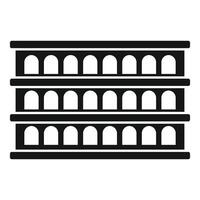 Colosseum building with arched windows and multiple levels representing ancient roman architecture vector