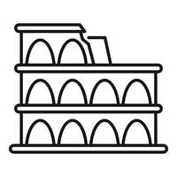 Line style icon representing the colosseum in rome vector