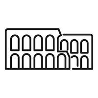 Ancient building facade crumbling with time passing icon vector