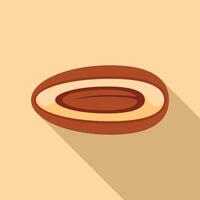 Single date fruit showing seed inside on cream background vector