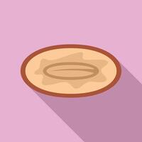 Half date fruit showing seed inside on purple background vector
