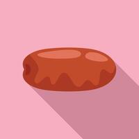 Dried date fruit showing seed icon, flat style vector