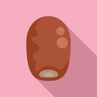 Dried date fruit showing its stone icon vector