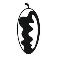 Black and white icon of an exotic fruit with a wavy pattern vector