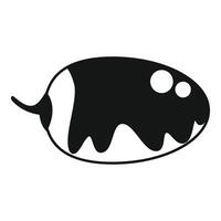 Black and white eggplant icon showing melted chocolate dripping over it vector