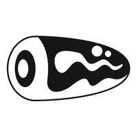 Smoked salami sausage showing fat layers icon simple style vector