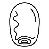Dried date fruit showing characteristic wrinkles icon vector