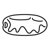 Delicious donut with dripping icing minimalist line art illustration vector