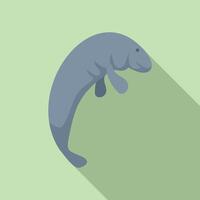 Amazon manatee swimming up to surface in tropical water vector