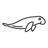 Line style icon of a swimming manatee vector