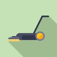 Cleaning machine using rotating brushes for scrubbing floor vector