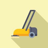 Cleaning machine using rotating brushes for scrubbing floor vector