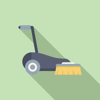Cleaning machine scrubbing using rotating brushes, cleaning service icon vector