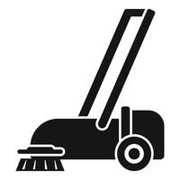 Cleaning machine using brush for scrubbing floor surface vector