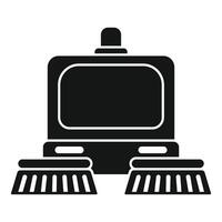 Autonomous robot cleaning using rotating brushes vector