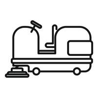 Floor cleaning machine using rotating brushes for professional cleaning service vector