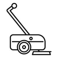 Manual lawn mower with long handle for easy grass cutting vector