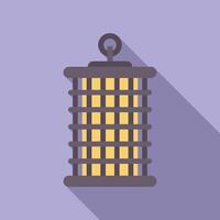 Hanging lantern illuminating surrounding darkness with warm light vector