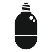 Led light bulb shining with socket icon simple style vector