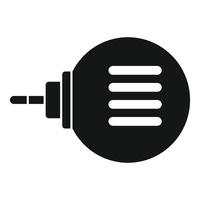 Small round microphone with audio jack icon simple style vector