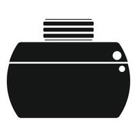 Black glyph icon of a modern multi cooker with a touch control panel vector