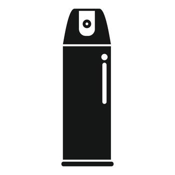 Black spray deodorant bottle icon, simple style vector