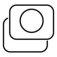 Action camera recording continuous double circle symbol vector