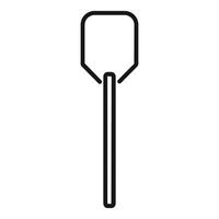 Metal pizza peel with long handle for putting baking taking out pizzas from oven line icon design vector