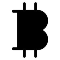 bit coin glyph icon isolated on white background vector