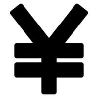 yen glyph icon isolated on white background vector