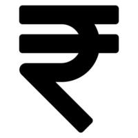 rupee glyph icon isolated on white background vector