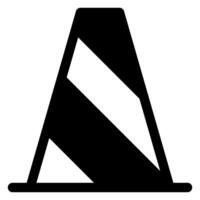 traffic cone glyph icon isolated on white background vector