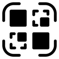 qr code glyph icon isolated on white background vector