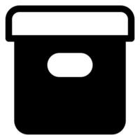 box glyph icon isolated on white background vector