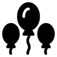 balloon glyph icon illustration isolated on white background vector