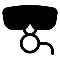 scuba mask glyph icon illustration isolated on white background vector