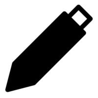 pencil glyph icon illustration isolated on white background vector