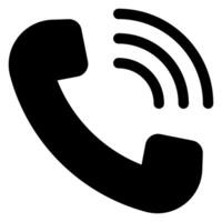 call glyph icon illustration isolated on white background vector