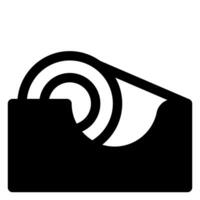 tape roll glyph icon illustration isolated on white background vector