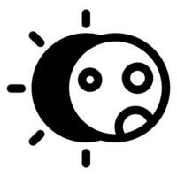 eclipse glyph icon illustration isolated on white background vector