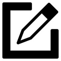 pen glyph icon illustration isolated on white background vector