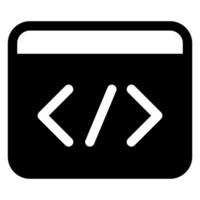 coding glyph icon illustration isolated on white background vector