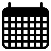 calendar glyph icon illustration isolated on white background vector