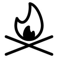 campfire glyph icon illustration isolated on white background vector