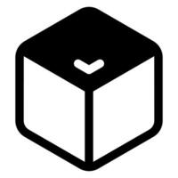 cube glyph icon illustration isolated on white background vector